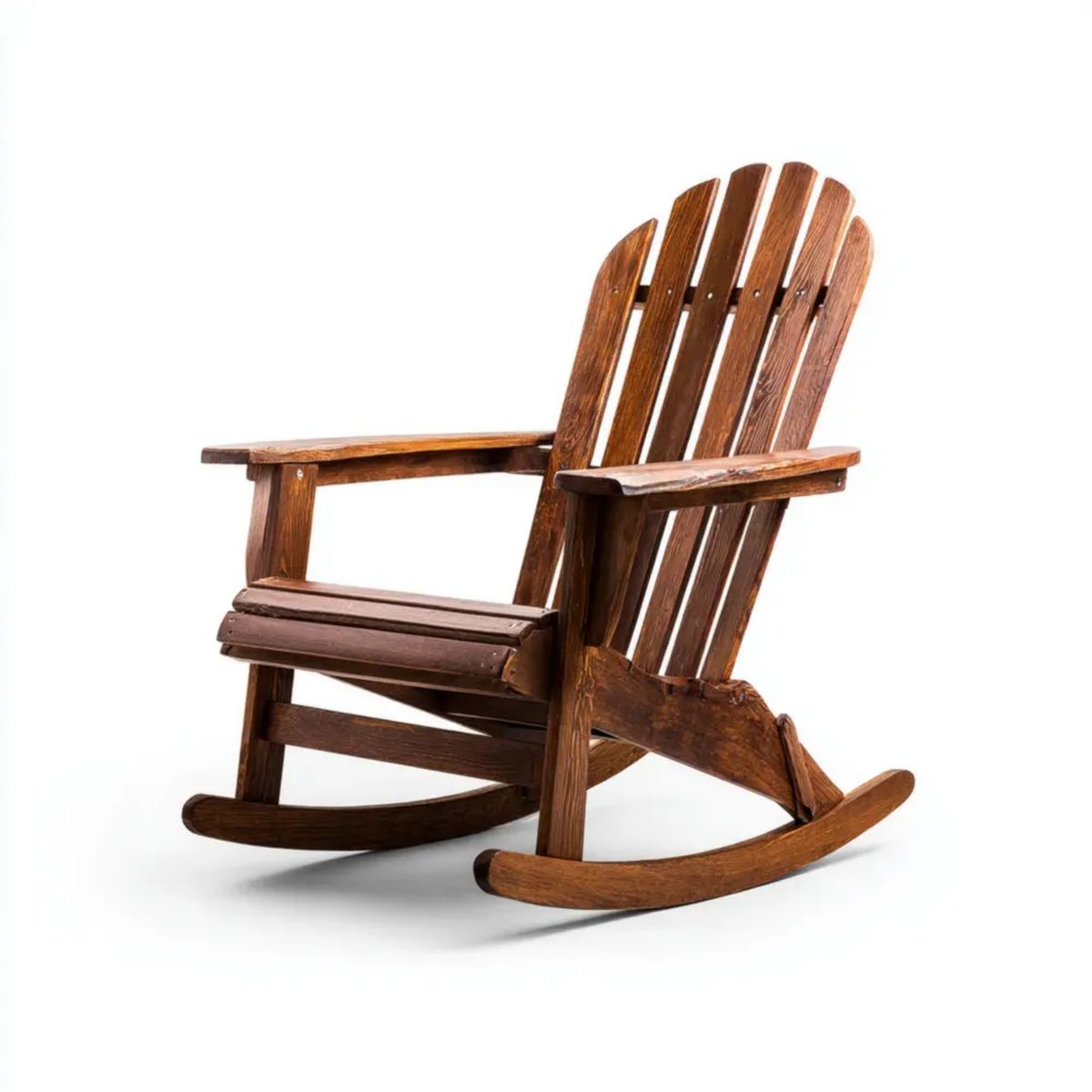 Ogrodowy fotel bujany Adirondack brązowy z litego drewna akacjowego, 89 x 69 x 98 cm