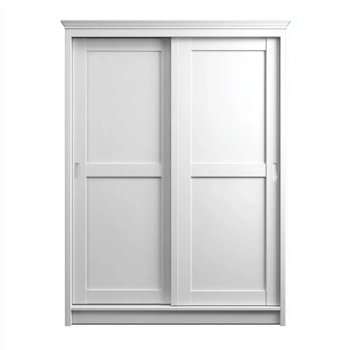 Biała szafa przesuwna z płyty wiórowej laminowanej 150 × 60 × 200 cm