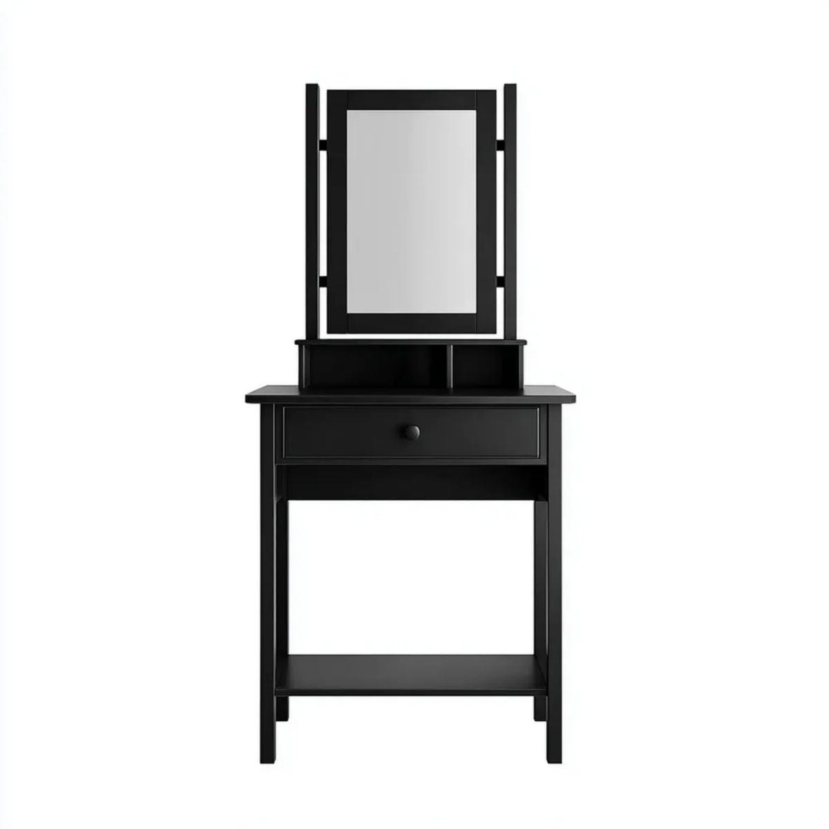 Czarna toaletka z lustrem z płyty MDF 60 x 40 x 140 cm