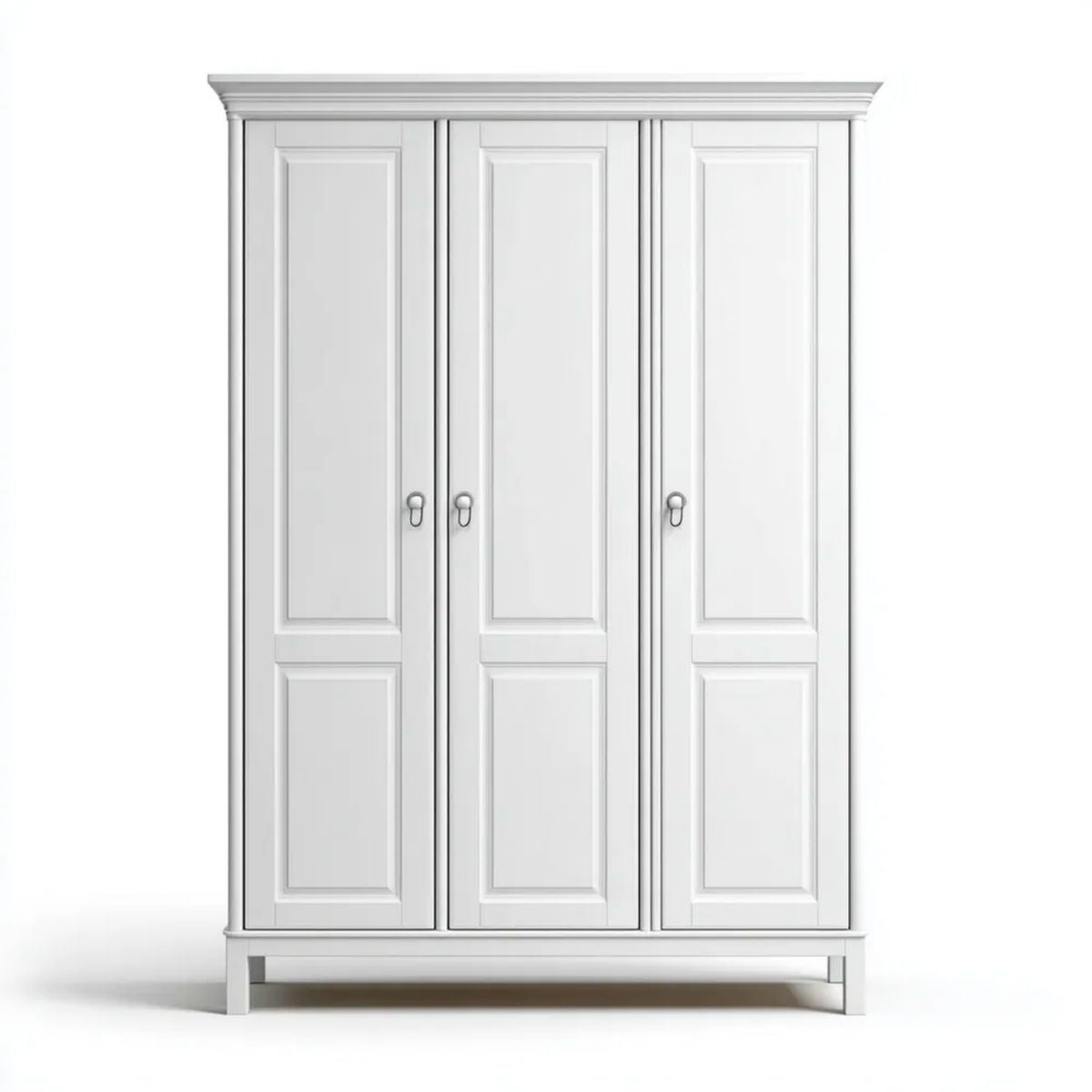 Biała trzydrzwiowa szafa z płyty MDF 150 x 60 x 210 cm