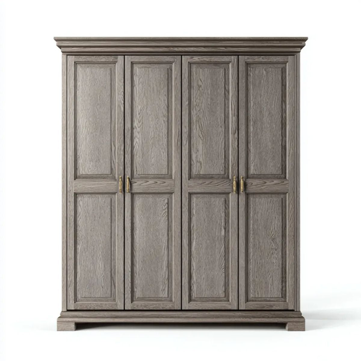 Szafa czterodrzwiowa z płyty MDF w kolorze szarego dębu, 200 × 60 × 220 cm