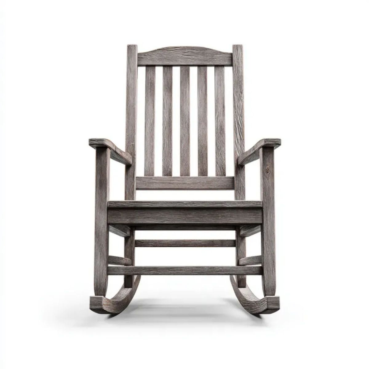 Szary zewnętrzny fotel bujany z tworzywa HDPE 76 x 91 x 108 cm