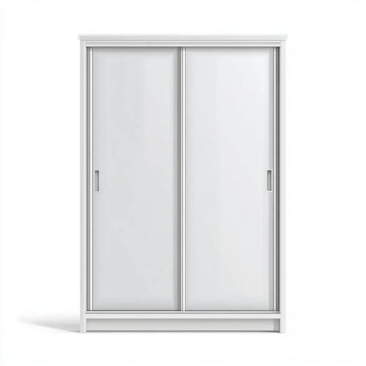 Biała szafa przesuwna z płyty wiórowej laminowanej 120 x 60 x 200 cm