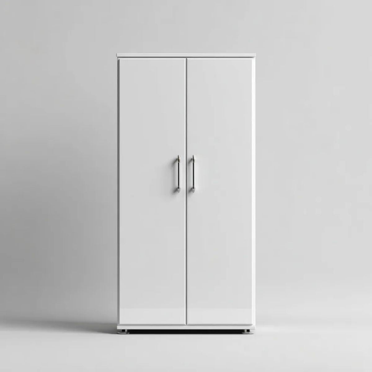 Biała szafa dwudrzwiowa z płyty wiórowej laminowanej 80 x 50 x 180 cm